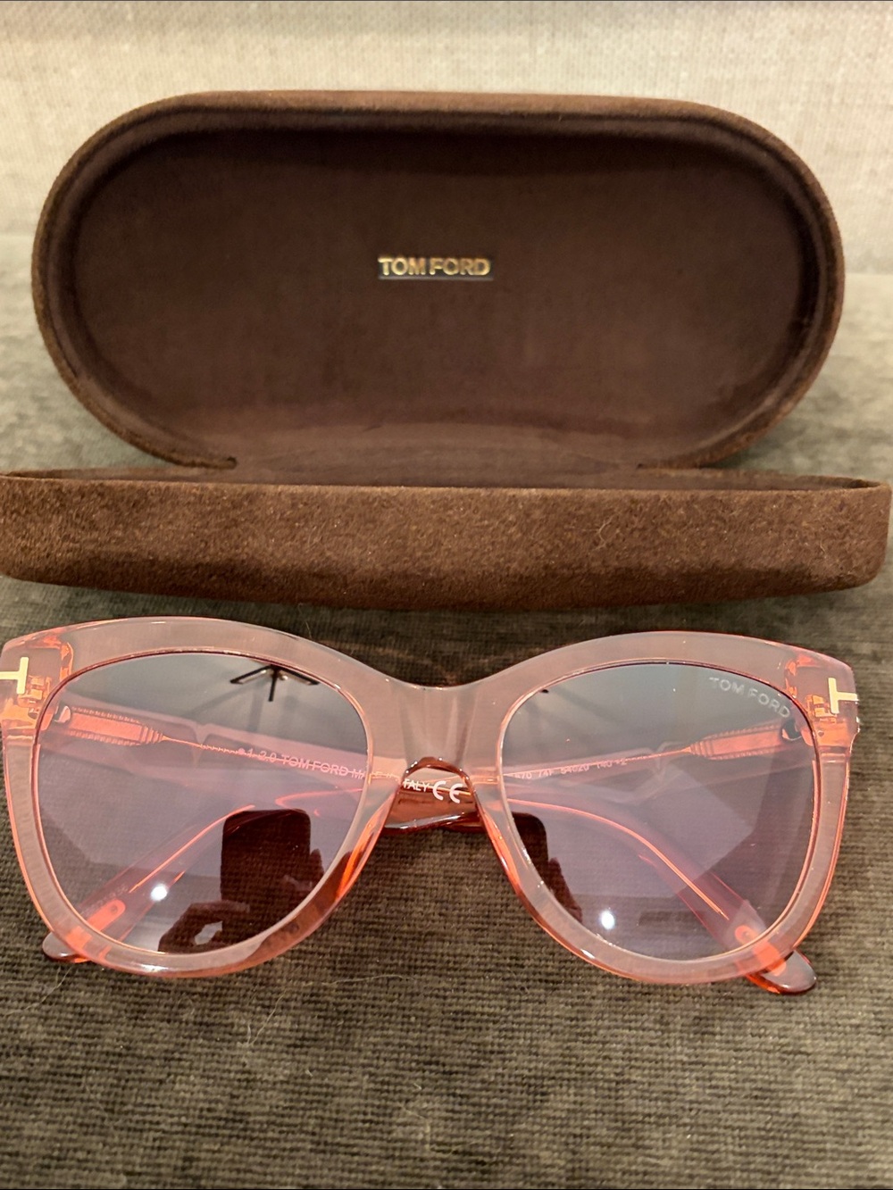NWT Tom Ford Women’s Translucent Pink Cat-Eye Sunglasses
